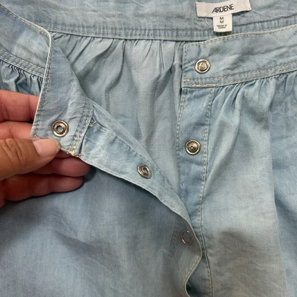 Ardene Light Blue Button-Front Skater Skirt - Picture 4 of 16